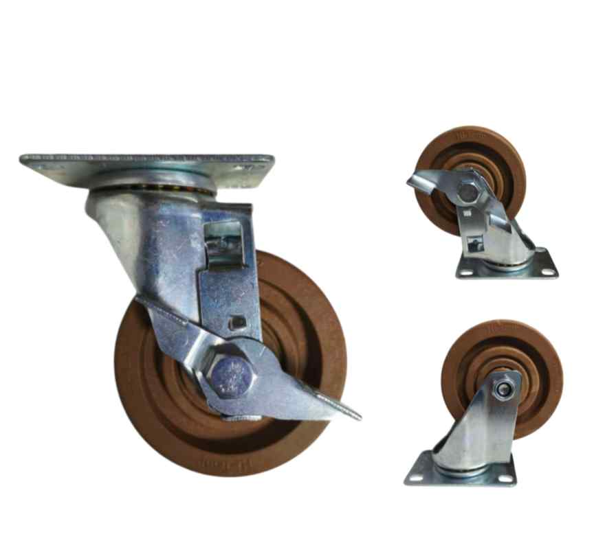 Roulettes haute température avec roues marron