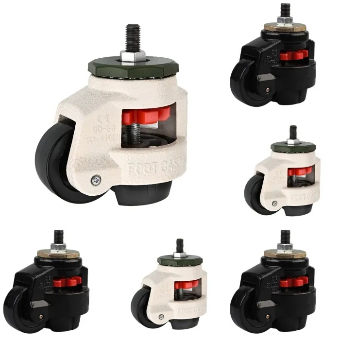 white adjustable leveling casters 