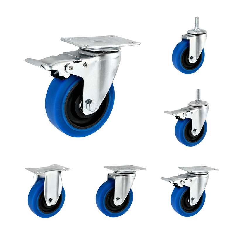 Casters de service moyen Performa tpr bleu